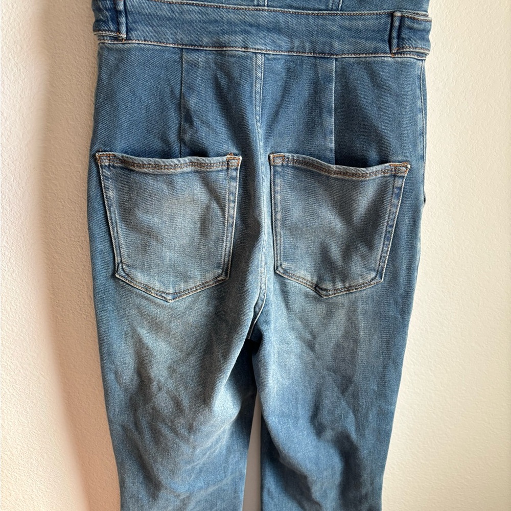 Americana Good American Light Blue Denim Jumpsuit size 1 w/as adjustable waist - Picture 14 of 16